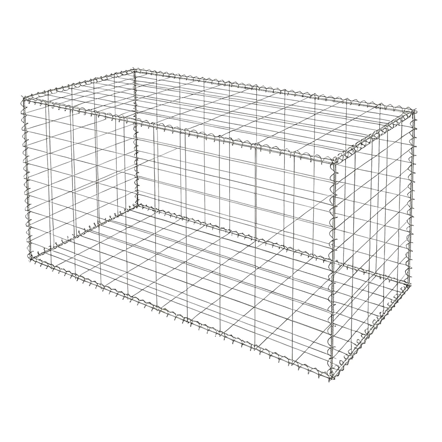 Relaxdays Gabione Stahl Silber Verzinkt 100 cm x 50 cm x 50 cm