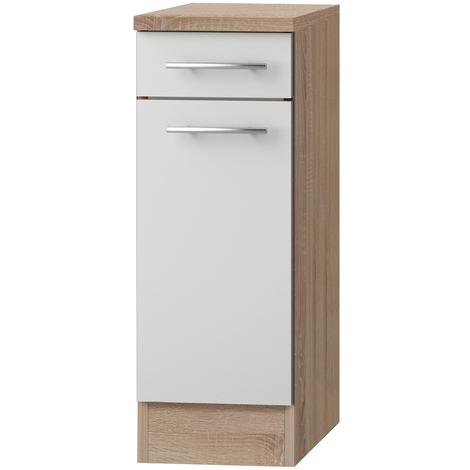 Optifit Unterschrank Dakar286 30 cm x 84,8 cm x 60 cm Weiß-Eiche