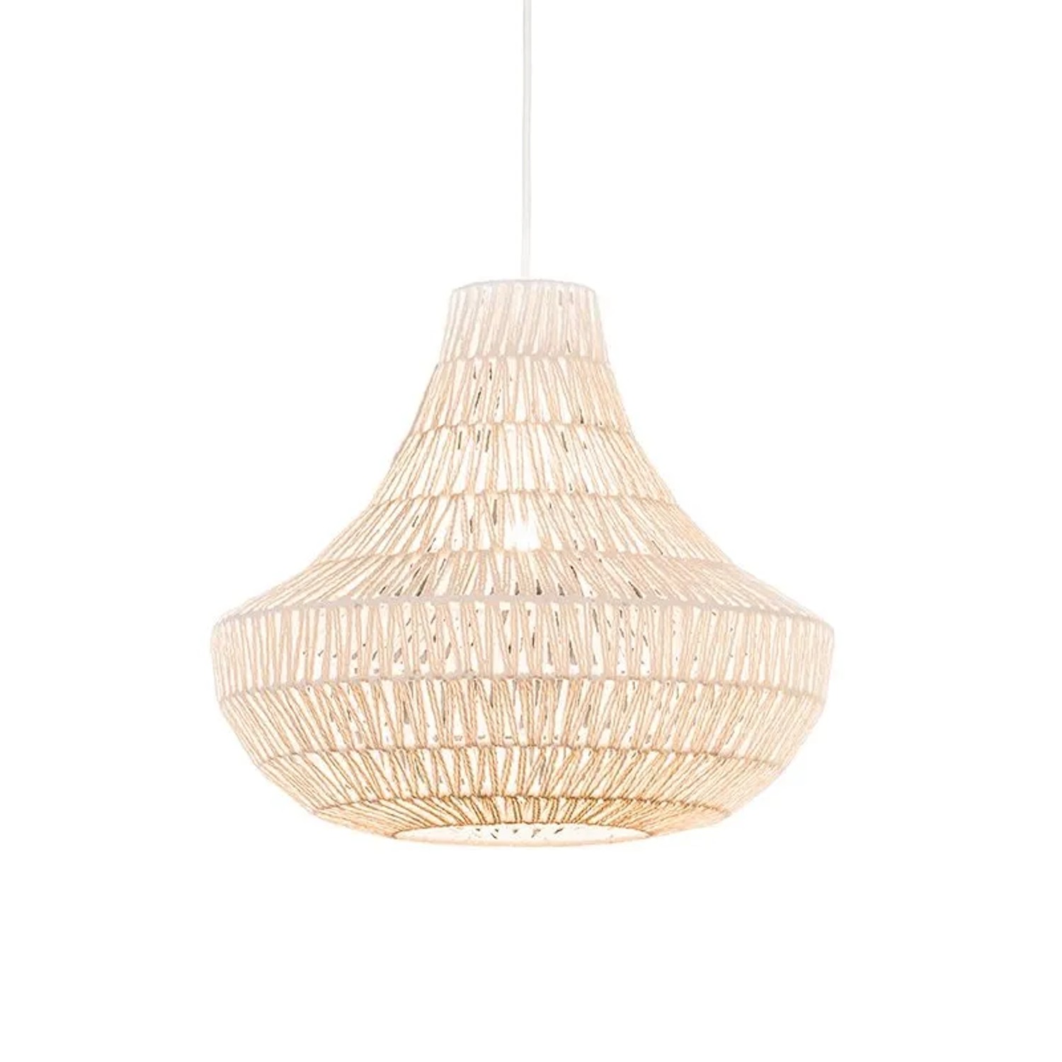 QAZQA Retro Hängelampe Weiß 50 cm Lina Cono 50