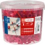 LUX Nivellierhilfe: 400 rote Clips (2 mm) zum Fliesen verlegen für gleichmäßige Fugen.