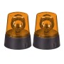 Relaxdays Rundumleuchte 2er Set Kunststoff Orange Drehend 11,5 cm x 9,5 cm