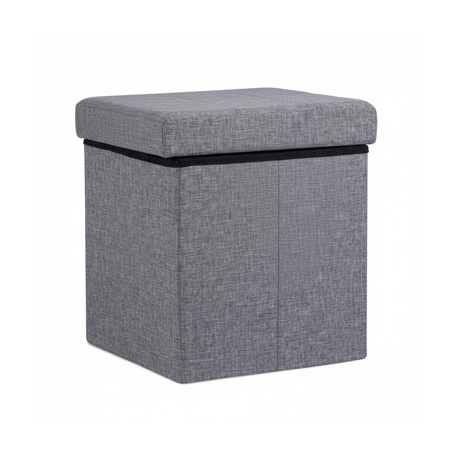 Relaxdays Sitzhocker Leinen Dunkelgrau Faltbar Stauraum 38 cm x 38 cm x 38 cm 2,5 kg