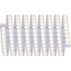 Aufgerollter Paulmann LED-Strip MaxLED 1000 Basisset mit warmweißem Licht.