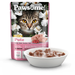 Pawsome Katzen-Nassfutter Adult Light Pute, mit Cranberry und in Sauce.