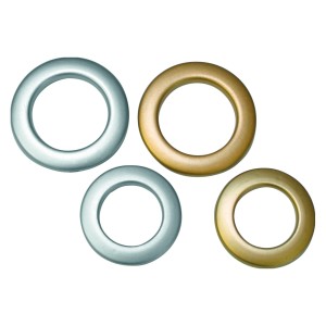 Gardinia Stoffösen, silber matt und gold, 4,6x2,8 cm, 10er-Pack für Gardinen.