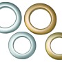 Gardinia Stoffösen, silber matt und gold, 4,6x2,8 cm, 10er-Pack für Gardinen.