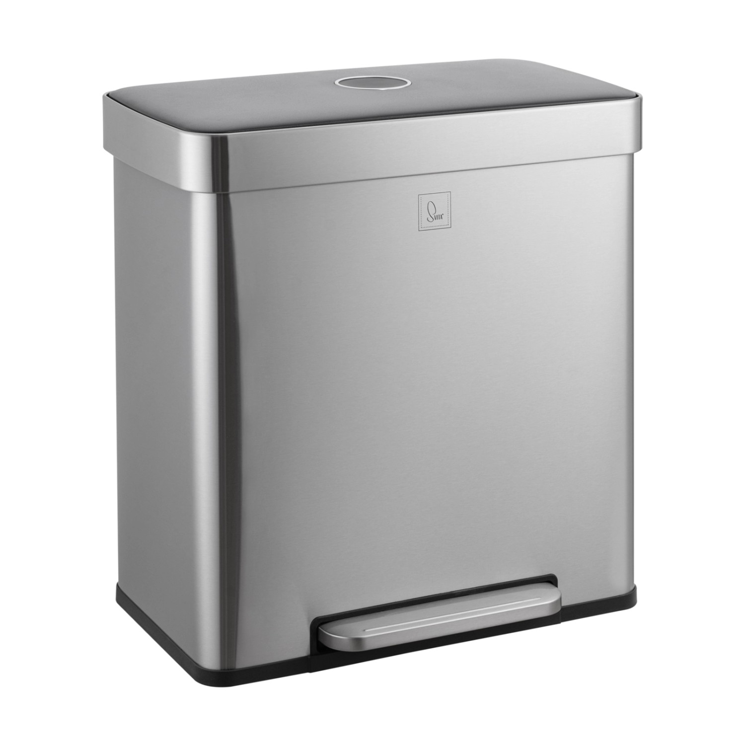 Svita LT2X30 Mülleimer 60l Treteimer 2 Fächer Mit Deckel Silber günstig online kaufen