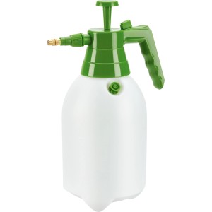 Handdrucksprüher, 2 l, aus Kunststoff, mit verstellbarer Messingdüse für Garten und Pflanzenpflege.