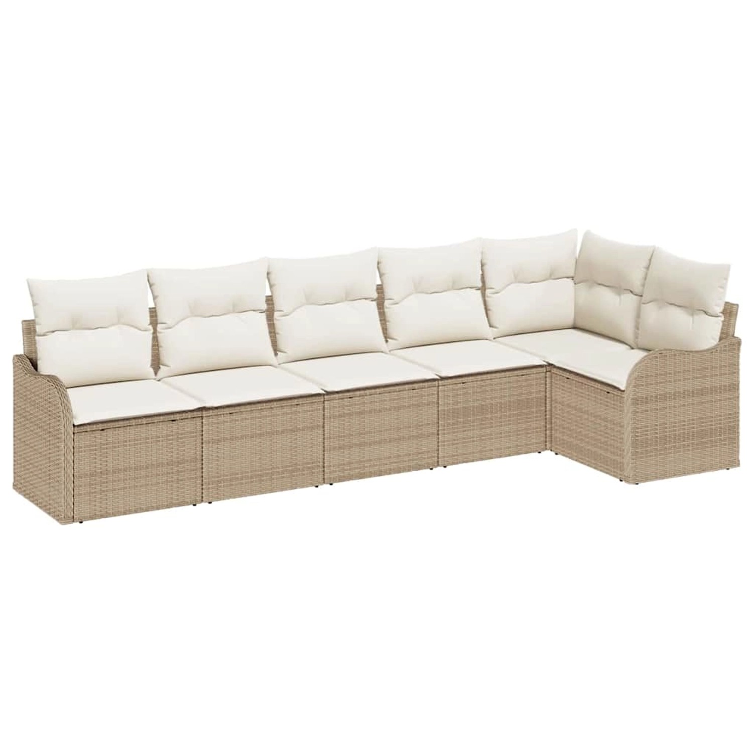 vidaXL 6-Teiliges Garten-Sofa-Set mit Kissen Beige Poly Rattan 3354390 günstig online kaufen