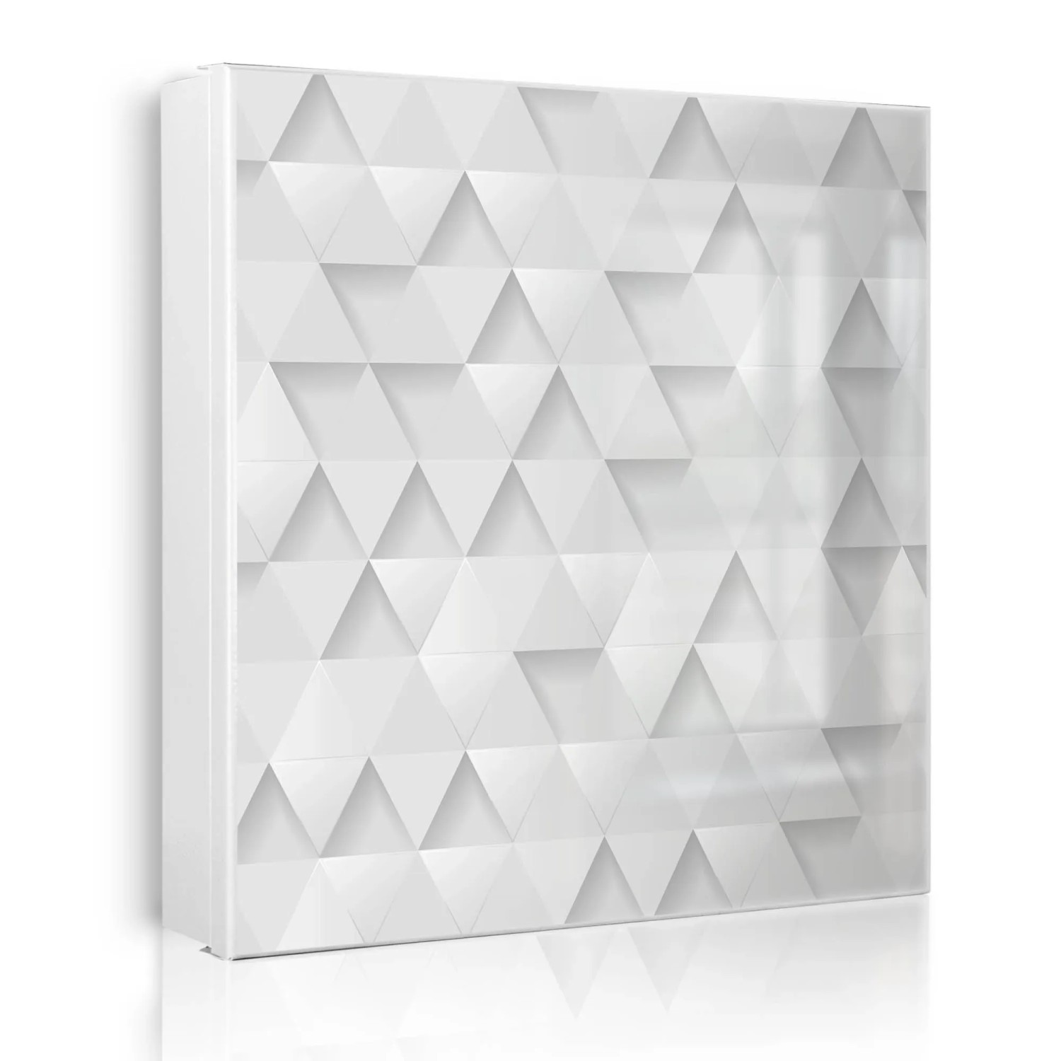Banjado Großer Schlüsselkasten Metall 30x30cm Weiß Scharnier Links 50 Haken Beschreibbar Magnetisch Motiv Weisse Dreiecke