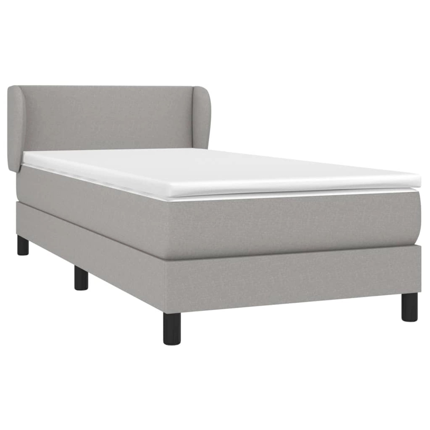 Helles vidaXL Boxspringbett mit Matratze (90x190 cm) und Kopfteil.