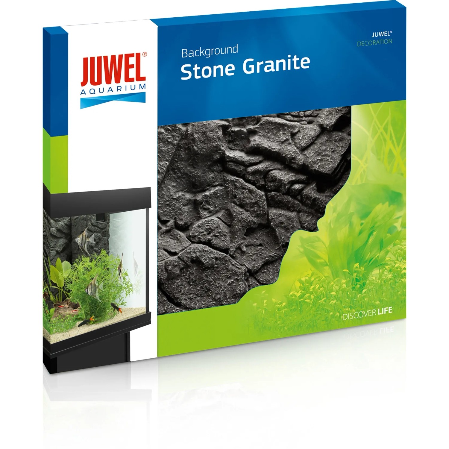 Juwel Aquarium-Rückwand Stone Granite Schwarz, 60x55cm, Steinoptik für Aquarien.
