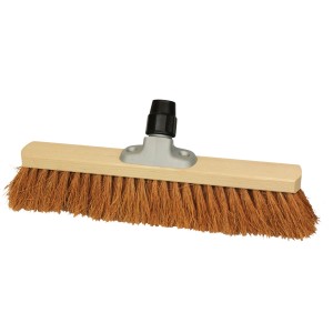 LUX Saalbesen 40 cm mit Kokosborsten und Power-Stick Stielhalter.