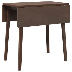Brauner klappbarer Esstisch aus Massivholz Gummibaumholz. Kompakter Klapptisch für Esszimmer.