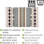 Wenko Badematte Bere aus recycelter Baumwolle mit Ethno-Muster in Beige und Blau, 50x80 cm.