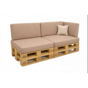 Setgarden Comfort Palettenkissen 6er Set Outdoor 120x60x10cm Sitzkissen + Rückenkissen 120x40x10cm 1tlg Beige
