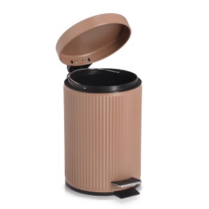 Zeller Kosmetikeimer aus Metall in Mocca, 3 Liter, mit Pedal und Inneneimer.
