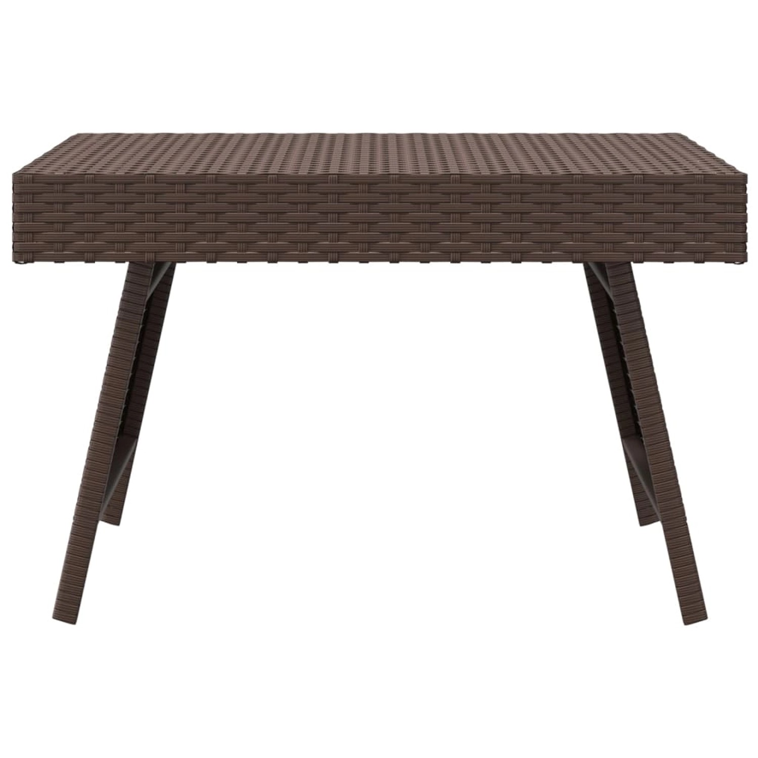Brauner, klappbarer vidaXL Beistelltisch aus Poly Rattan, 60x40x38 cm. Ideal für Garten und Balkon.