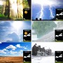 Echos Eco-450 Wetterstation: Wettervorhersage mit Sonne, Gewitter, Regen, Wolken und Schnee.