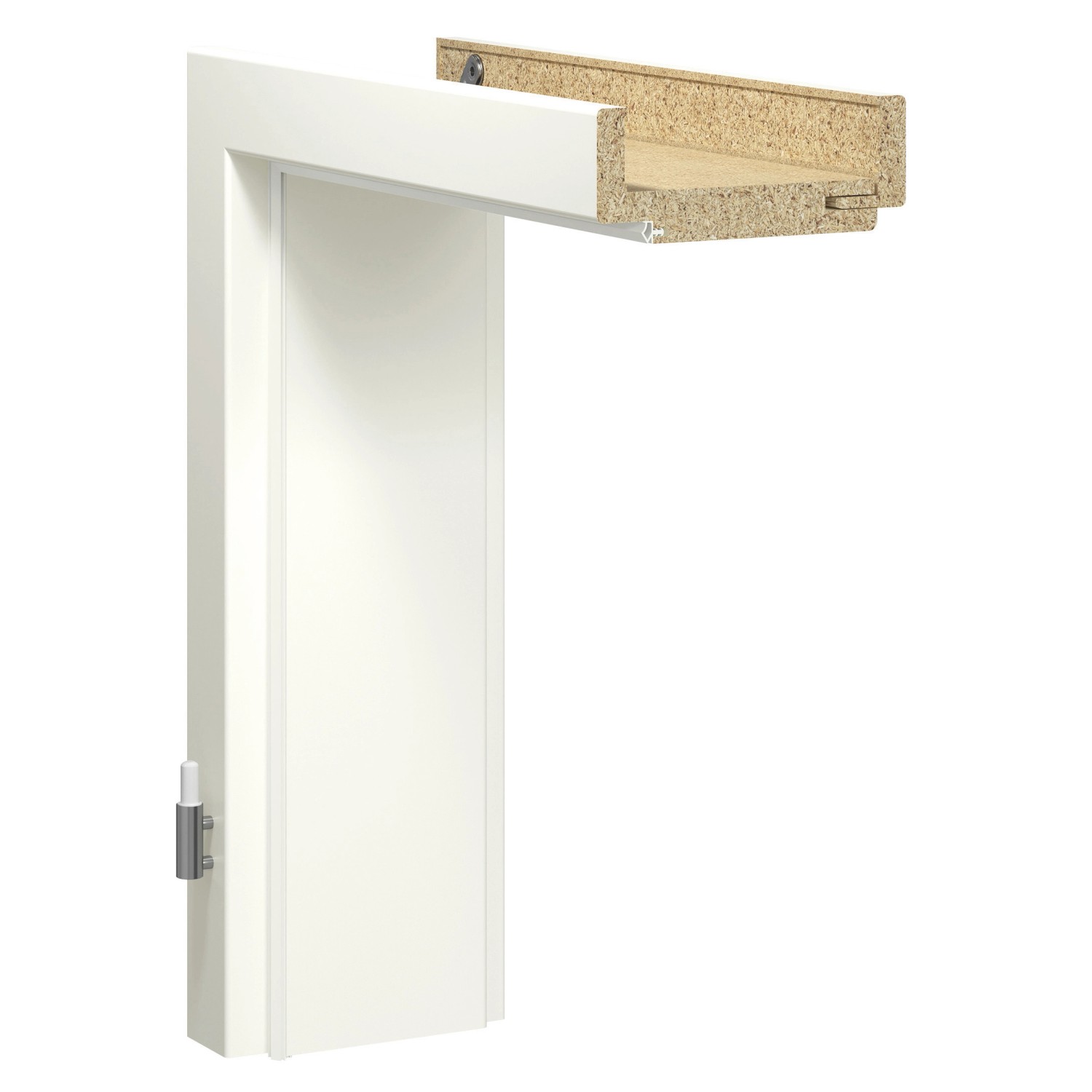 GetaDoor Zarge Brillant Weißlack Arktikweiß 198,5 cm x 73,5 cm DIN Links
