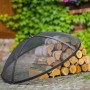 Schwarzer CookKing Funkenfang aus Stahl für 79 cm Feuerschalen als Grillutensil.
