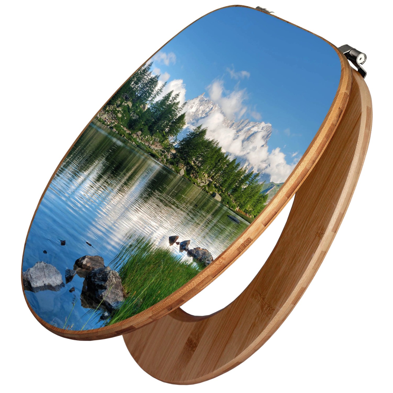 Banjado Design WC Sitz Bambus Toilettendeckel Toilettensitz Bambus Holz Klo günstig online kaufen