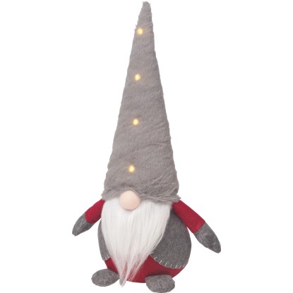 OBI Weihnachtswichtel Deko 55 cm Grau LED Beleuchtet