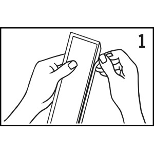 Anleitungsschritt 1: Schutzfolie der Nexa Lotte Fruchtfliegenfalle abziehen.