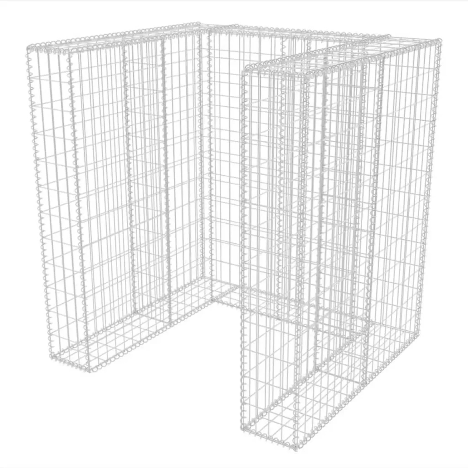 vidaXL Gabionen-Mülltonnenverkleidung für 1 Tonne Stahl 110x100x120cm