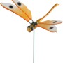 Deko-Gartenstecker Libelle, 49 cm, orange, mit beweglichen Flügeln für den Garten.