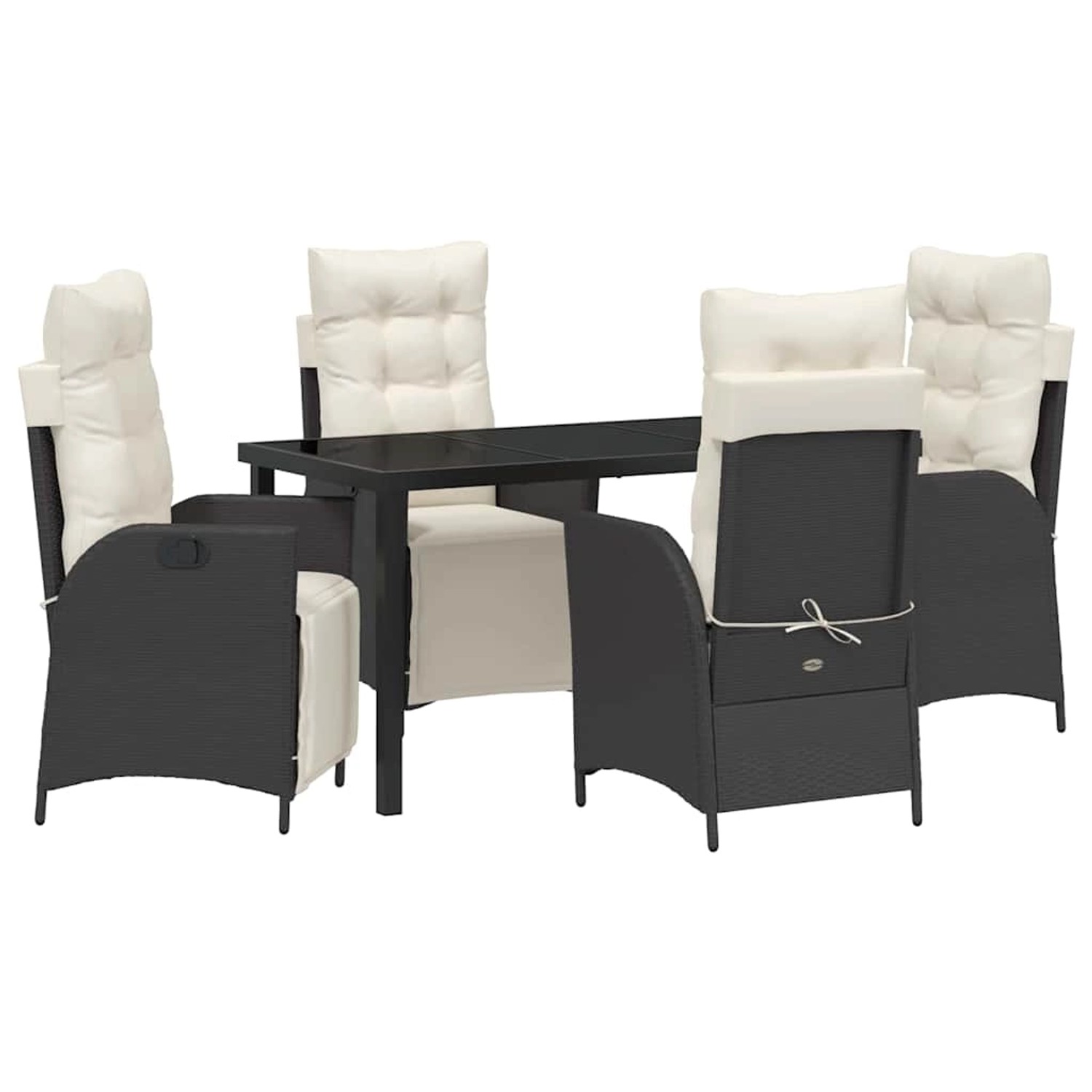 vidaXL Garten Essgruppe 5-Tlg Schwarz Poly Rattan 3380528 günstig online kaufen
