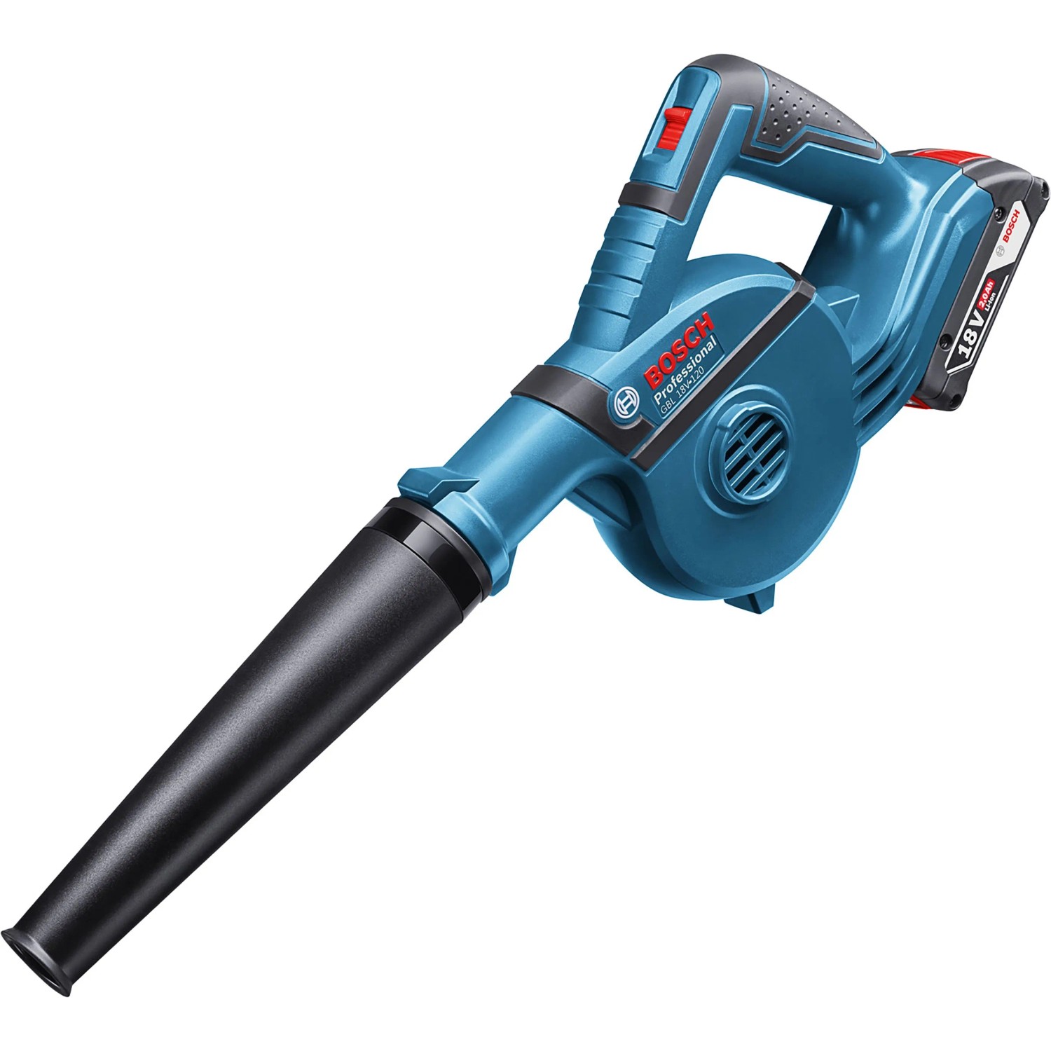 Bosch Professional Akku-Gebläse GBL 18 V-120 Solo mit Zubehör 4-teilig