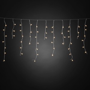 Konstsmide LED Lichtervorhang Eisregen mit 200 warmweißen Globes für innen und außen.