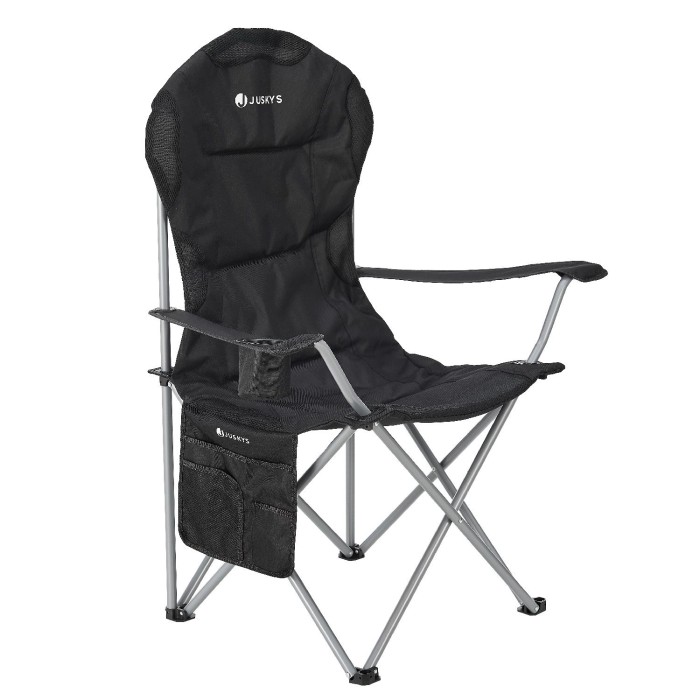 Adventuridge Faltbarer Campingstuhl  Breit 74 Cm, Bis 120 Kg, Inkl. Tasche   Blau Campinghocker Faltbar