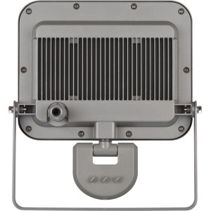 Brennenstuhl LED-Strahler Jaro 5050 P, grauer Außenstrahler mit Bewegungsmelder, Rückansicht.