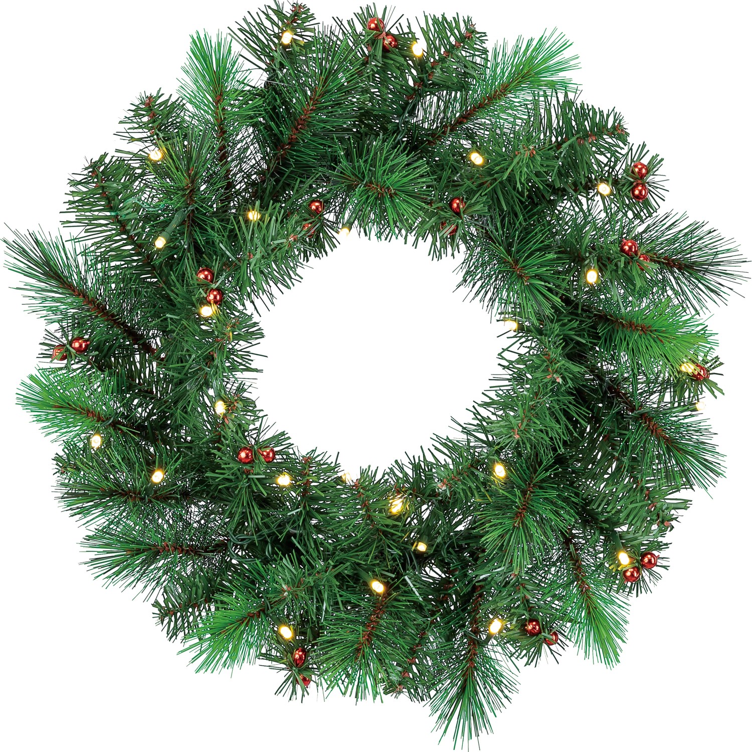 Weihnachtskranz LED 45 x 10 cm Grün kaufen bei OBI