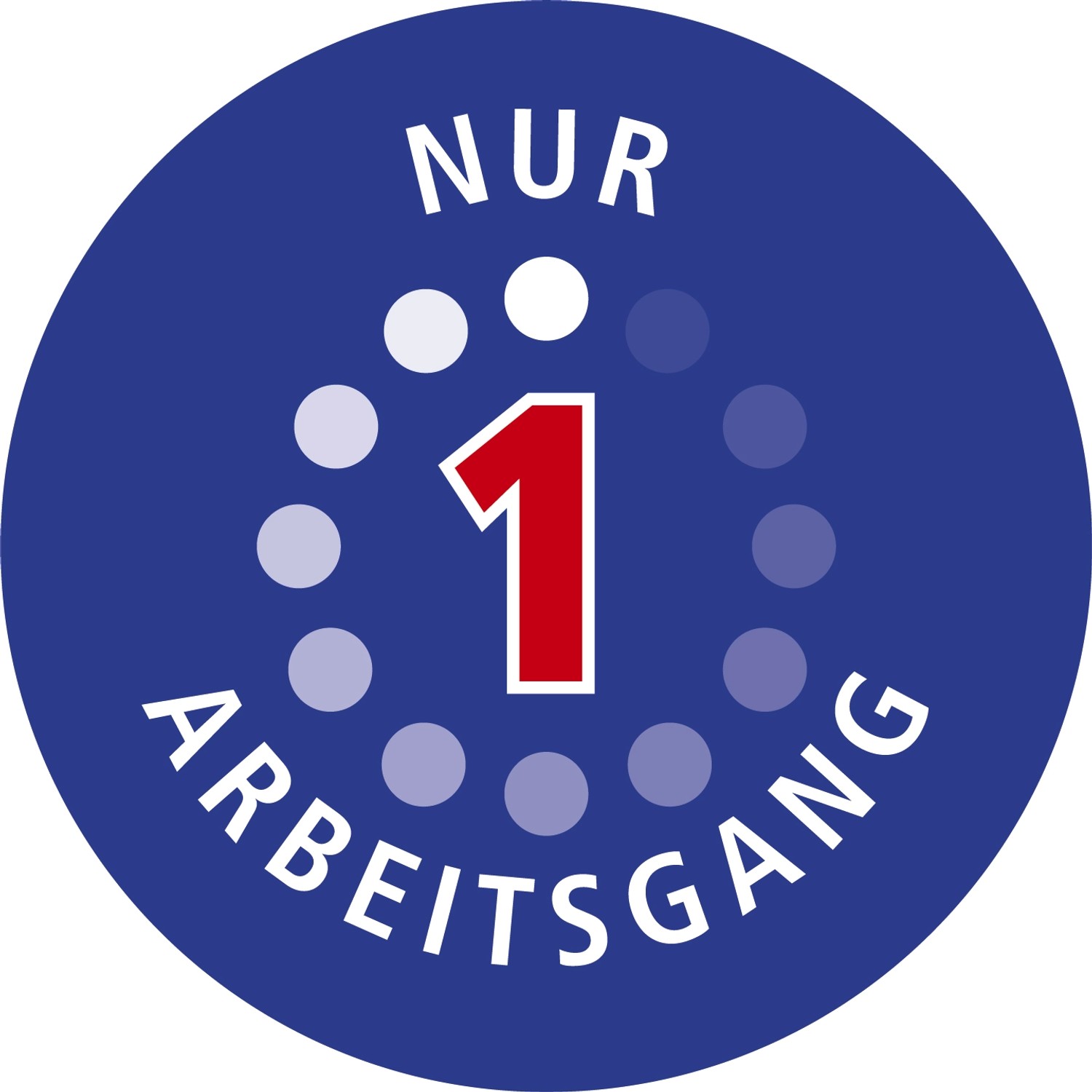 Symbol: Nur ein Arbeitsgang für die Kratzerpolitur.