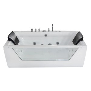 AcquaVapore Whirlpool Badewanne W83R-TH-A mit Glasfront und Armaturen.