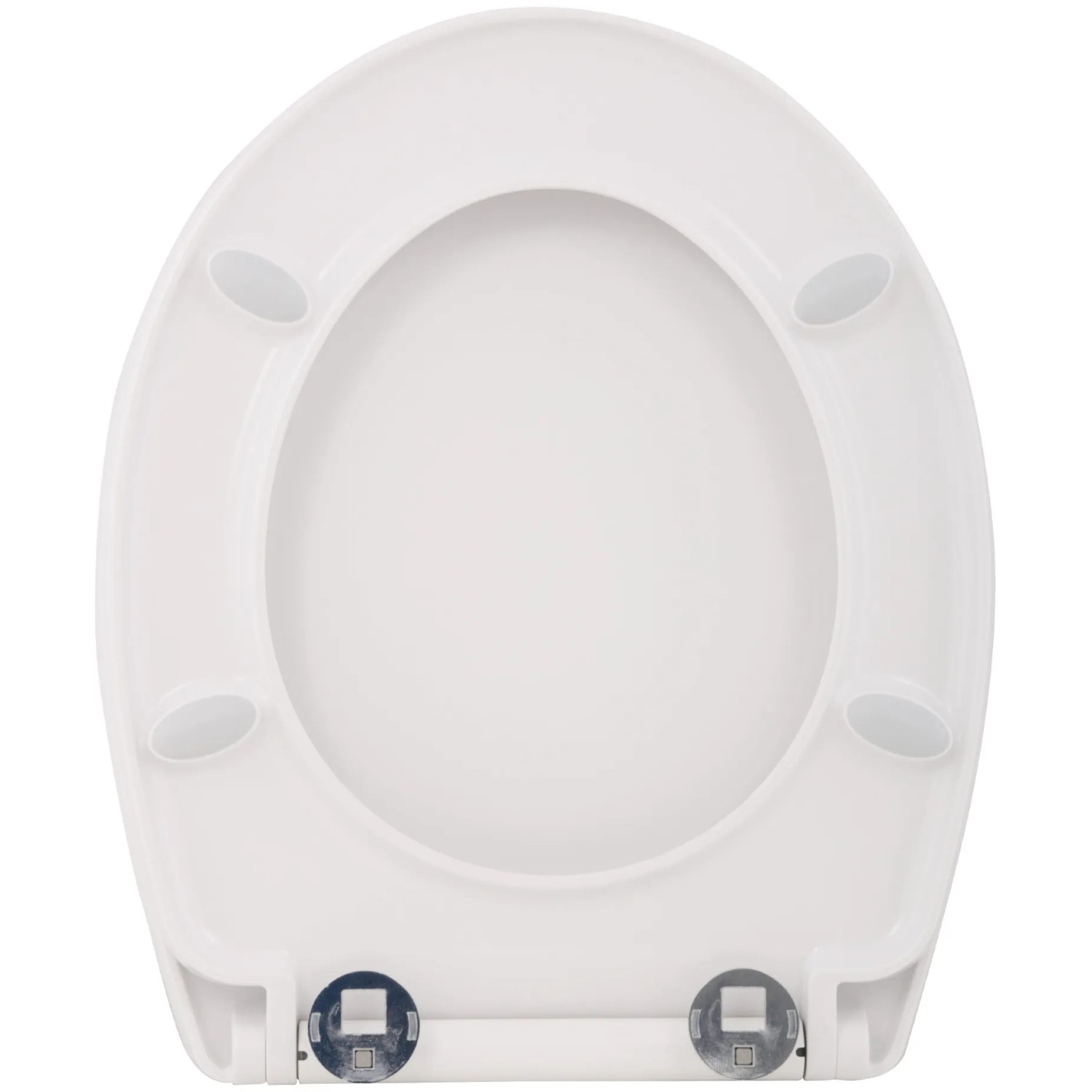 Weißer WC-Sitz AquaSu Snake mit Absenkautomatik, Duroplast, Top-Fix Befestigung.
