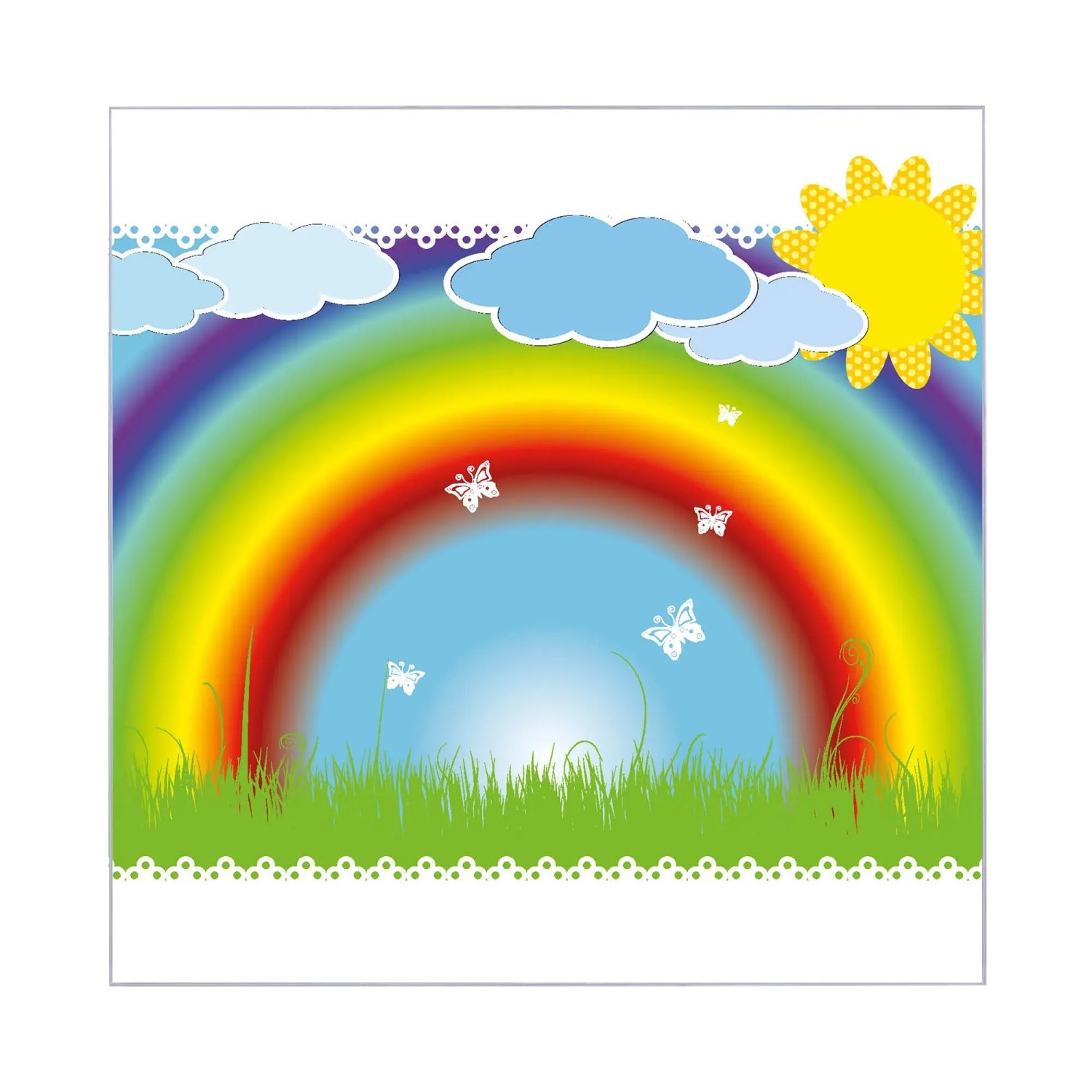 Banjado Schlüsselkasten mit Regenbogen Motiv, 30x30cm, beschreibbar & magnetisch, 50 Haken.