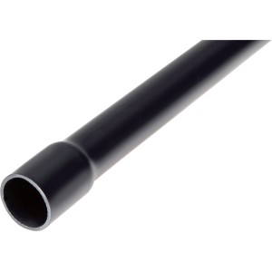 Schwarzes, starres Isolierrohr EN 20, 3 m lang, für Kabelkanäle im Innen- und Außenbereich.