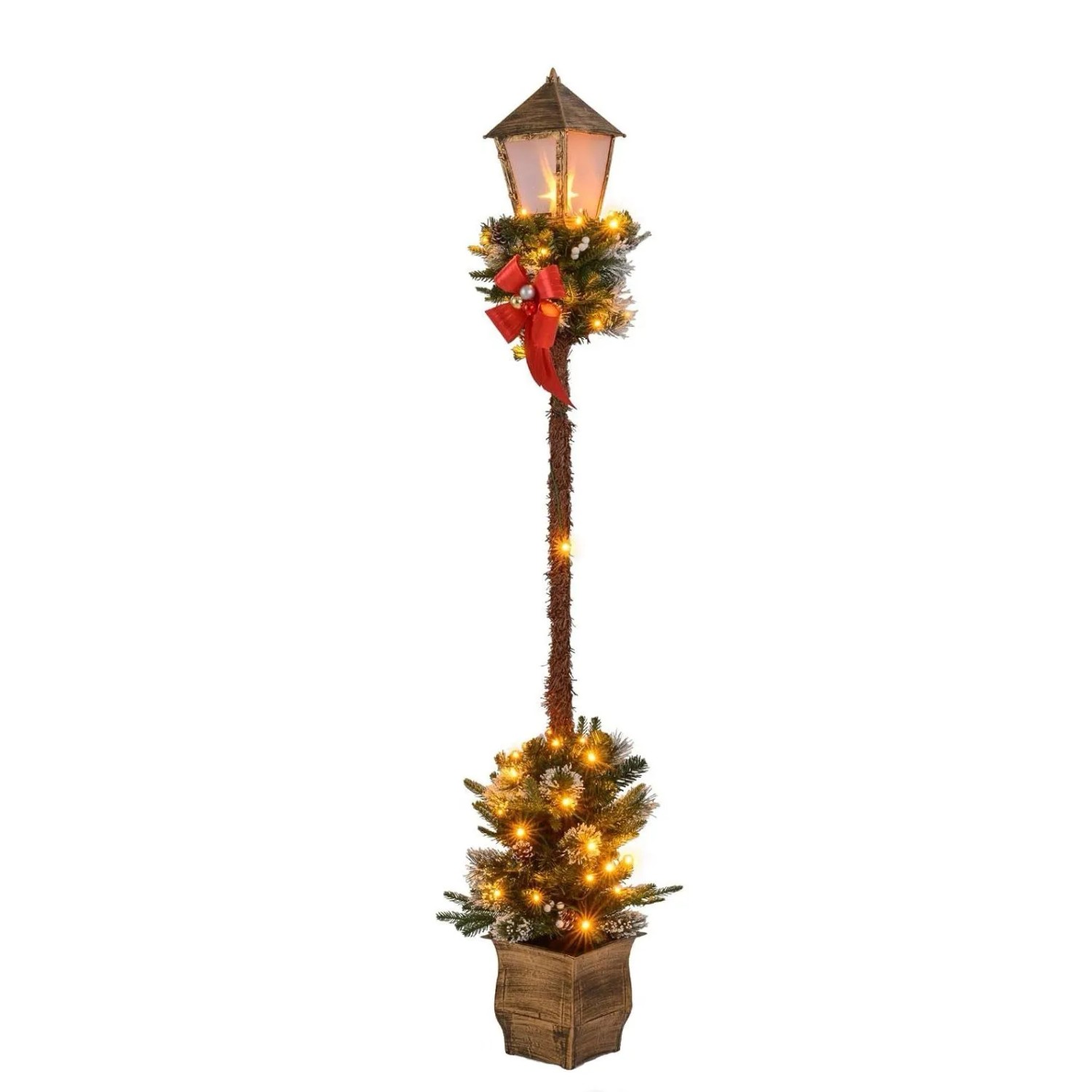 Costway Weihnachtslaterne Weihnachtsdeko mit Led-Lichtern 187 cm