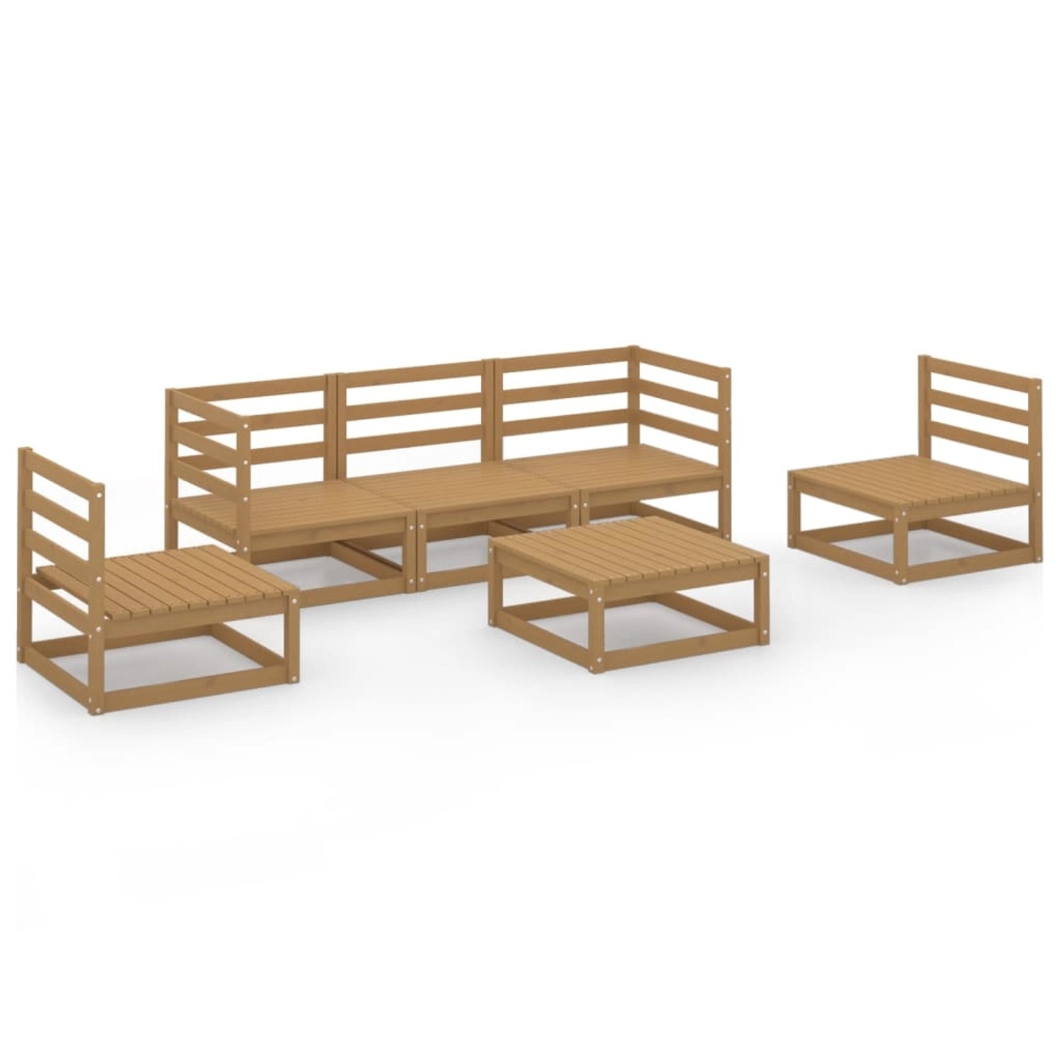 vidaXL 6-tlg Garten-Lounge-Set Honigbraun Massivholz Kiefer Modell 10 günstig online kaufen