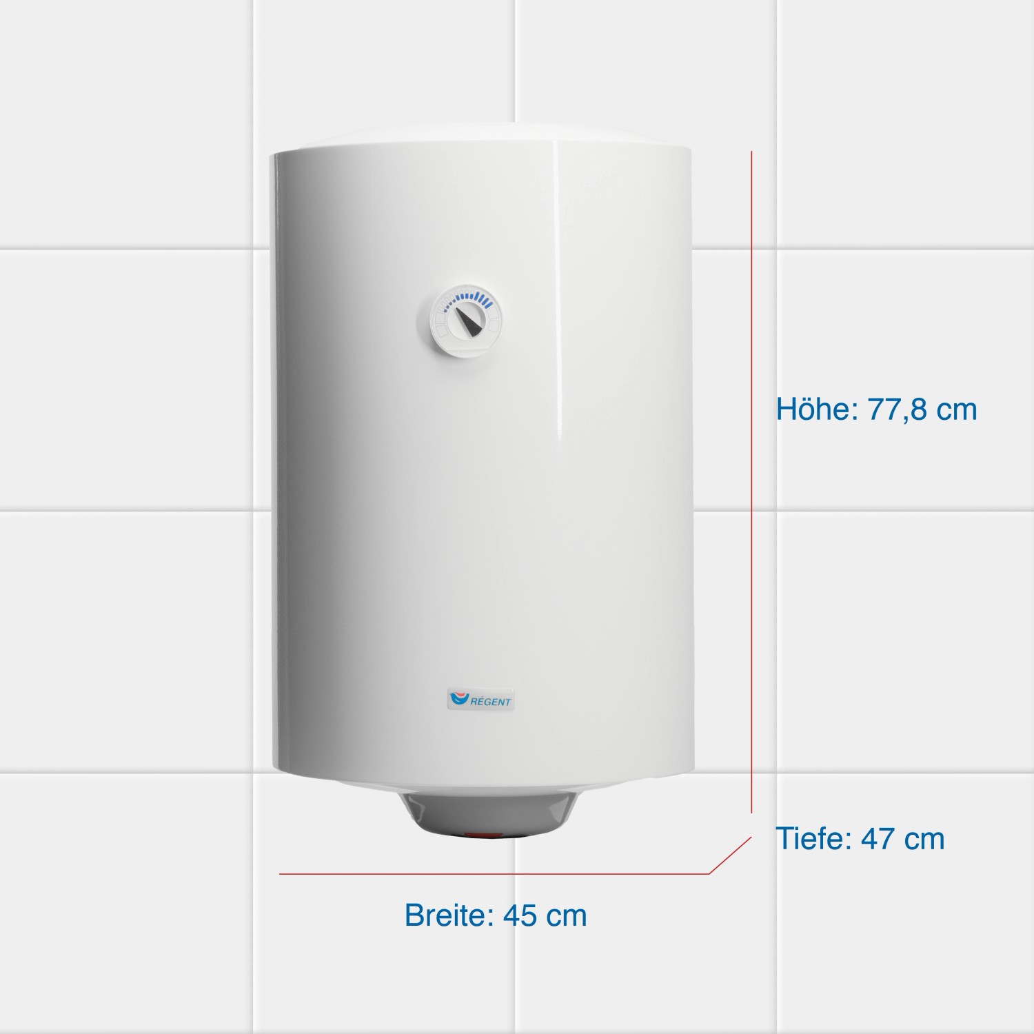 Regent Hängespeicher REG 80 VR PL EU, 80 Liter Warmwasserspeicher für die Wandmontage.