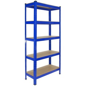 Blaues Monstershop Lagerregal T-Rax mit 5 Böden aus MDF und Stahl.