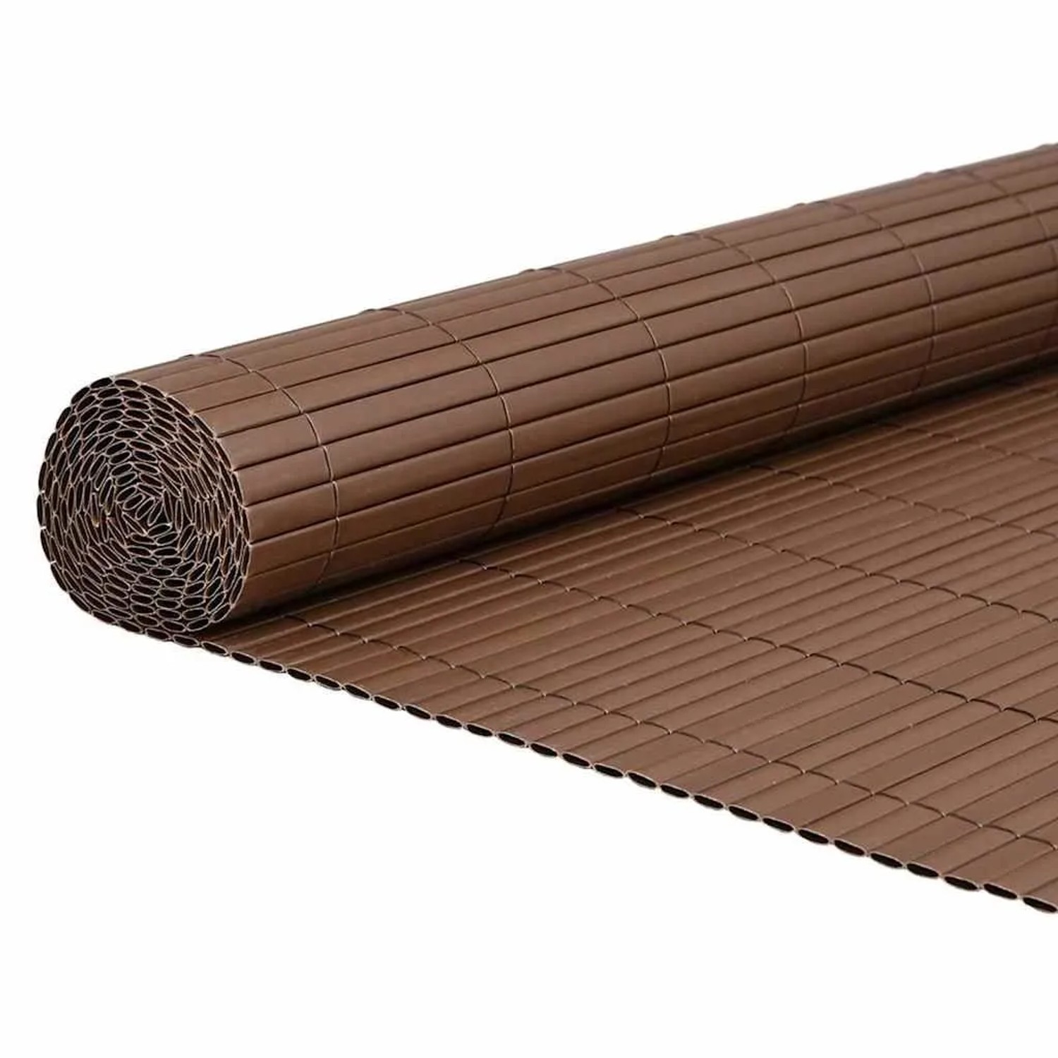 vidaXL Gartenzaun Doppelseitig Braun 1,8x3 m PVC 42002621