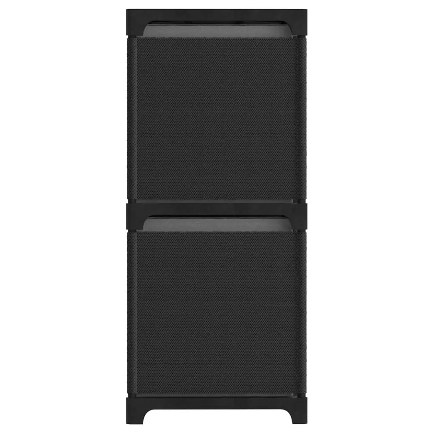 Schwarzes Würfel-Regal mit Stoffboxen, 5 Fächer, VidaXL. Wandregal zur Aufbewahrung.