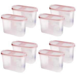 8er Pack Bestlivings Frischhaltebox Schüttdose 1,4L, Altrose, Vorratsdosen für Küche.