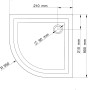 Technische Zeichnung Schulte Duschwannen-Set ExpressPlus Viertelkreis, 90x90 cm, Maße und Details.