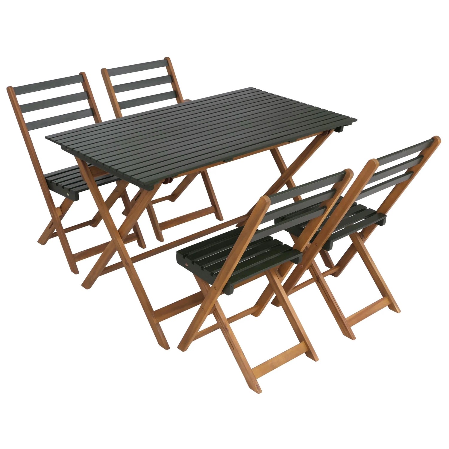 MCW Sitzgruppe P72 Akazie Holz Klappbar Natur-Grün